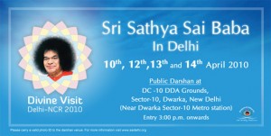 Swami's schedule during New Delhi visit in April 2010.
