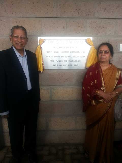 Prof. Anil Kumar and Sister Vijayalakshmi Unveiling the Plaque