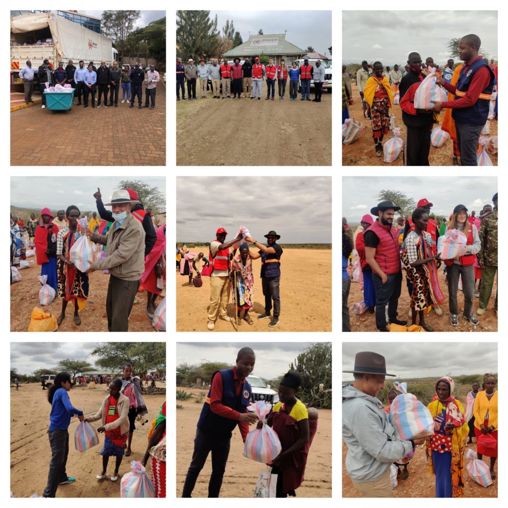 various pictures of the hampers being distributed in laikipia north